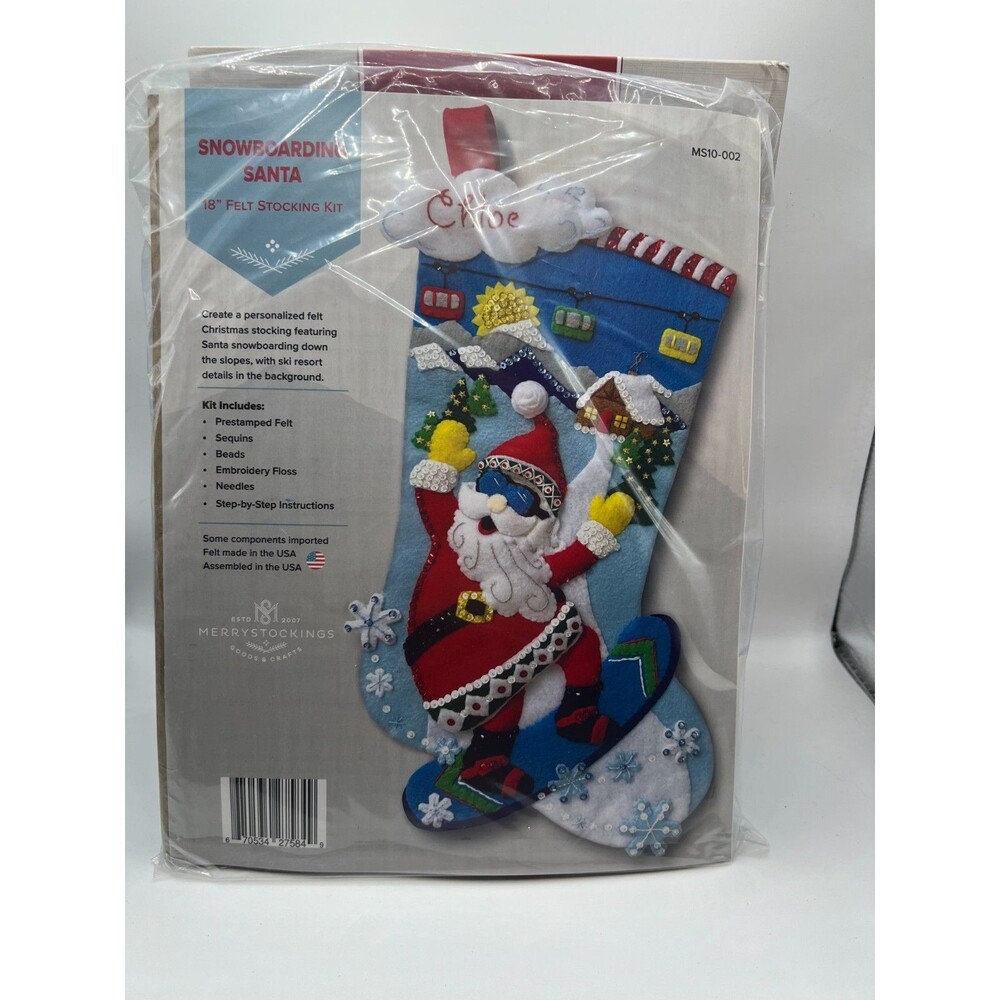 Snowboarding Santa kit ms10-002 from Merry Stockings-retired